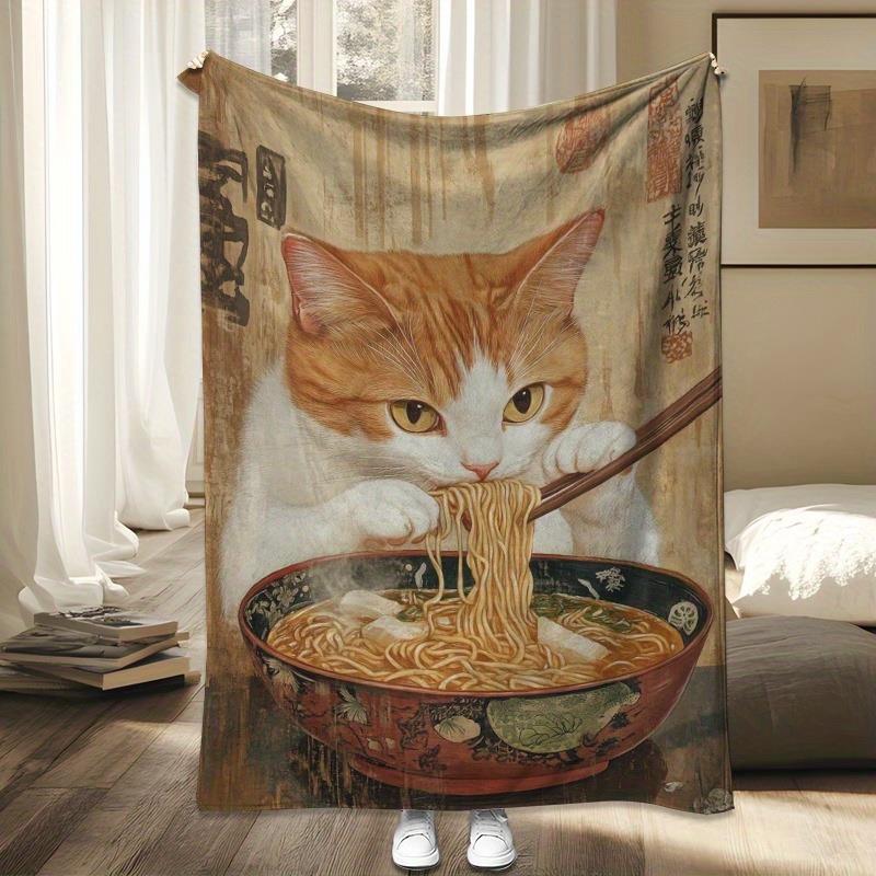 Home Textiles Images - 노란 고양이의 애니메이션 이미지가 프린트된 플란넬
