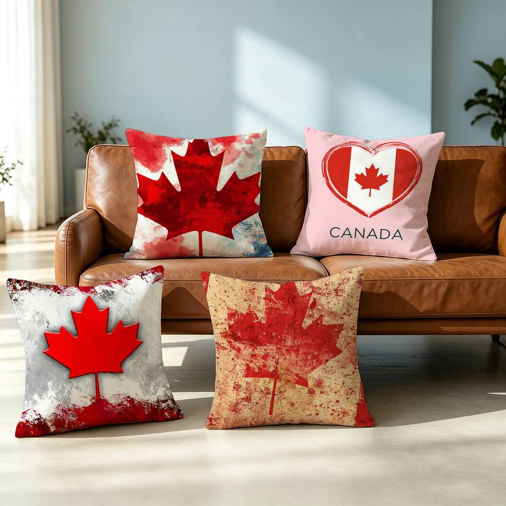 Home Textiles Canada - 캐나다 국기 A-에스테틱-S 베개 커버 사각형