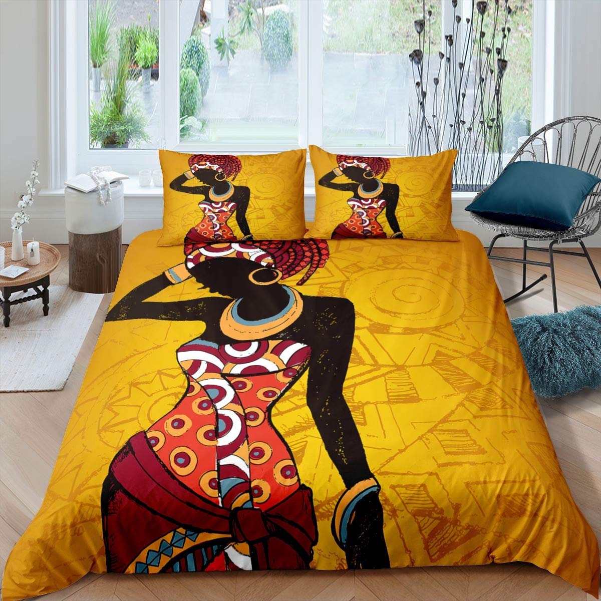 Bed Sheet Microfiber - 아프리카 여성 침구 세트 빈티지 아프리카