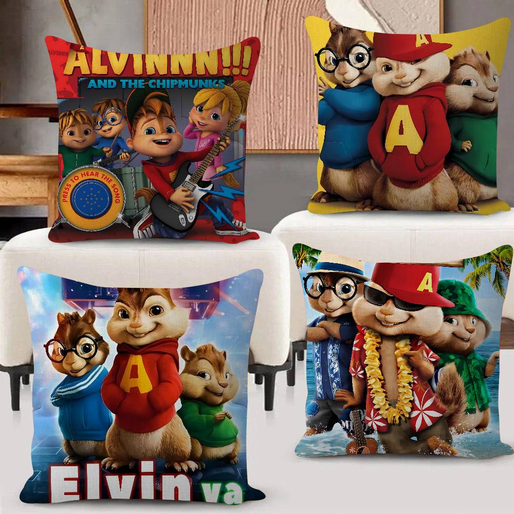 Home.Textiles Cushion - 애니메이션 알빈과 칩먼크스 베개 커버 플러시