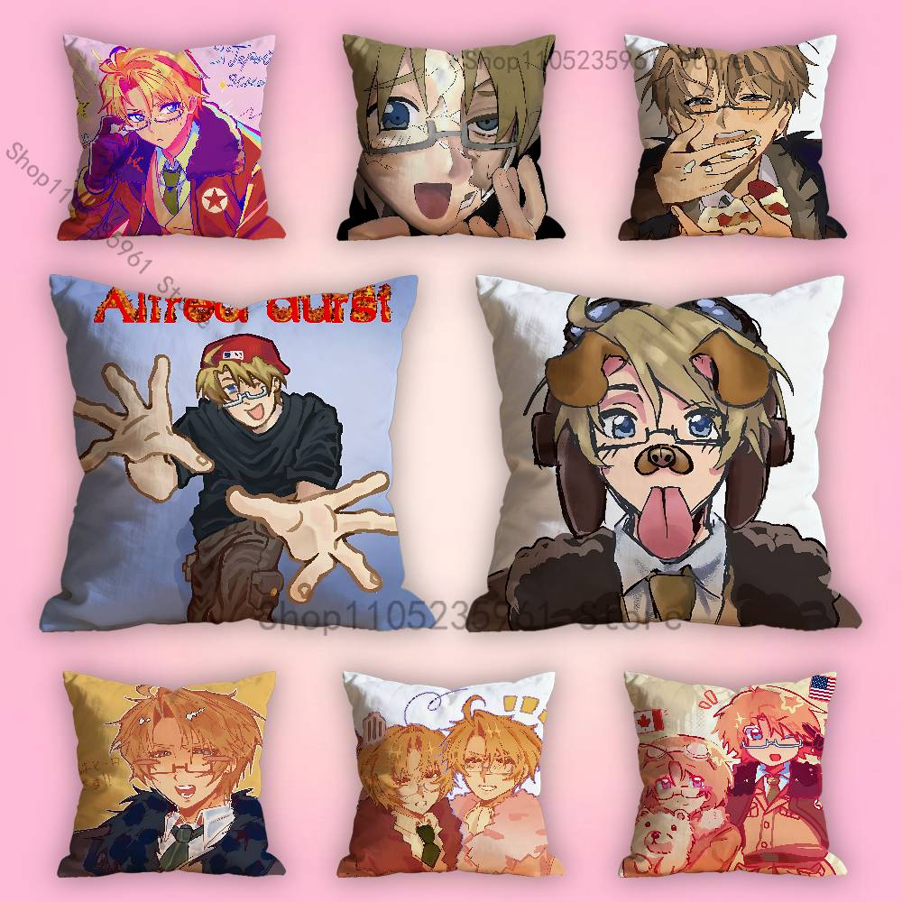 Home.Textiles Cushion - 아메리카 H-Hetalia A-Alfred 프린트 폴리에스테르 베개
