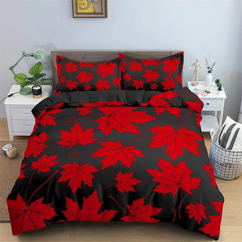 단풍잎 이불 커버 가을 테마 침구 세트 마이크로 화이버 - Bed Sheet Microfiber 리뷰 및 가격