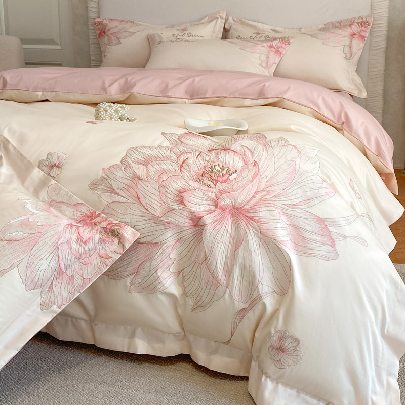 1000TC 이집트 면화 꽃 자수 럭셔리 침구 세트 크 - Luxury Home Textiles Usa 리뷰 및 가격