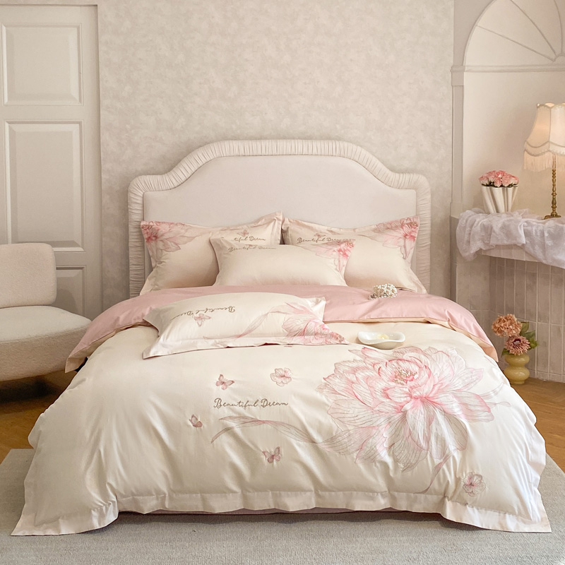 1000TC 이집트 면화 꽃 자수 럭셔리 침구 세트 크 - Luxury Home Textiles Usa 리뷰 및 가격