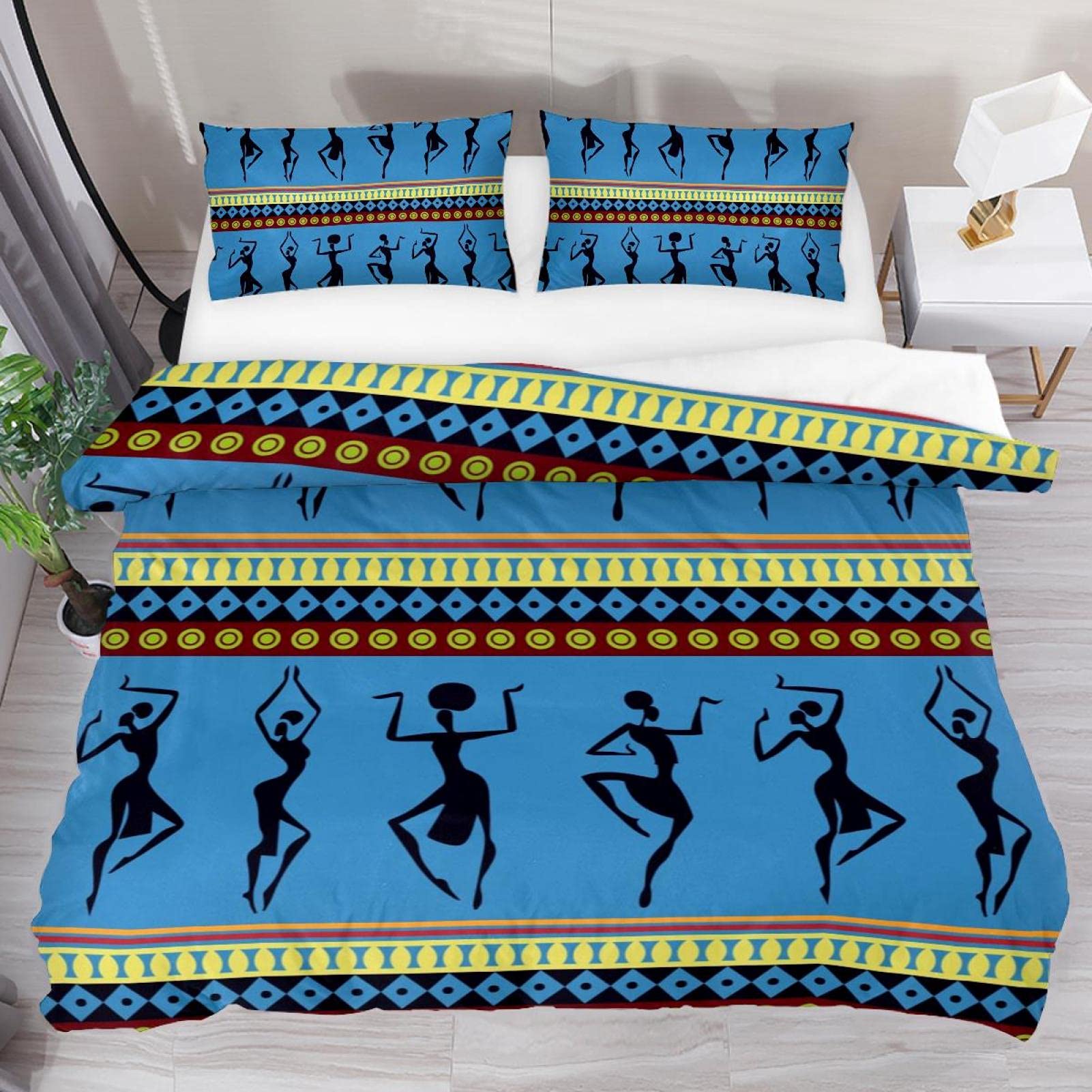 아프리카 여성 침구 세트 빈티지 아프리카 국가 이불 커 - Bed Sheet Microfiber 리뷰 및 가격