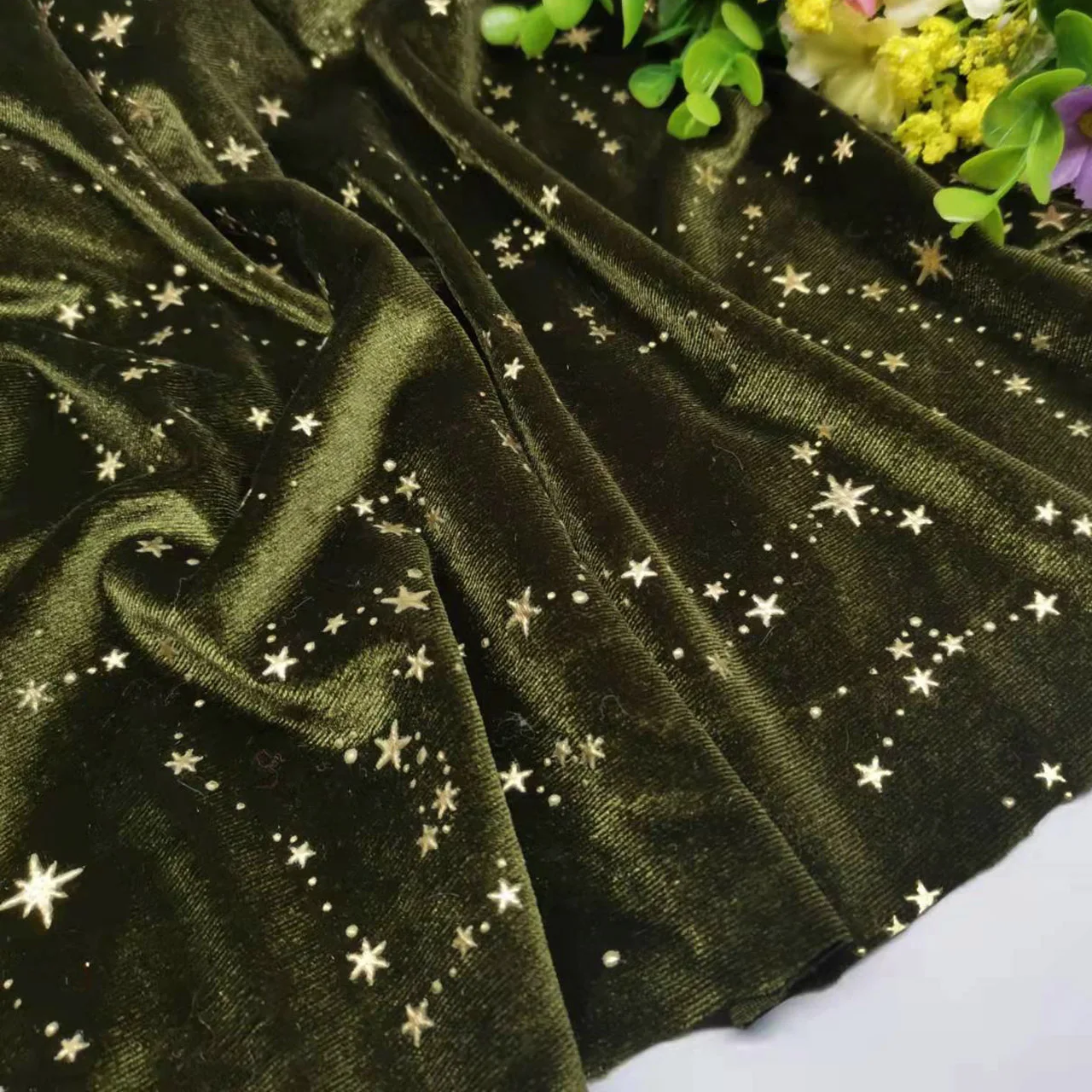 드레스용 벨벳 원단, 화려한 실키 골든 스타 바지, 광 - Luxury Home Textiles Usa 리뷰 및 가격