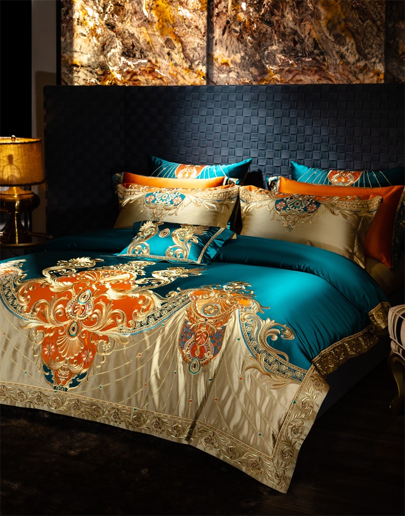 골든 자수 패치워크 이불 커버 세트, 럭셔리 로얄 침구 - Luxury Home Textiles Usa 리뷰 및 가격
