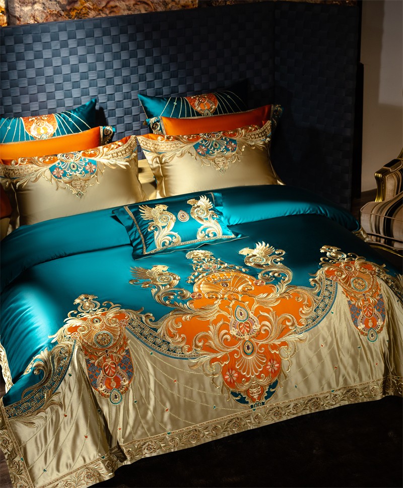 골든 자수 패치워크 이불 커버 세트, 럭셔리 로얄 침구 - Luxury Home Textiles Usa 리뷰 및 가격